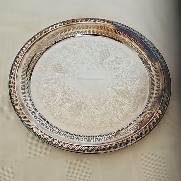 Rogers S.P.Brass Silver Serving Tray 13" - Picture 14 of 16